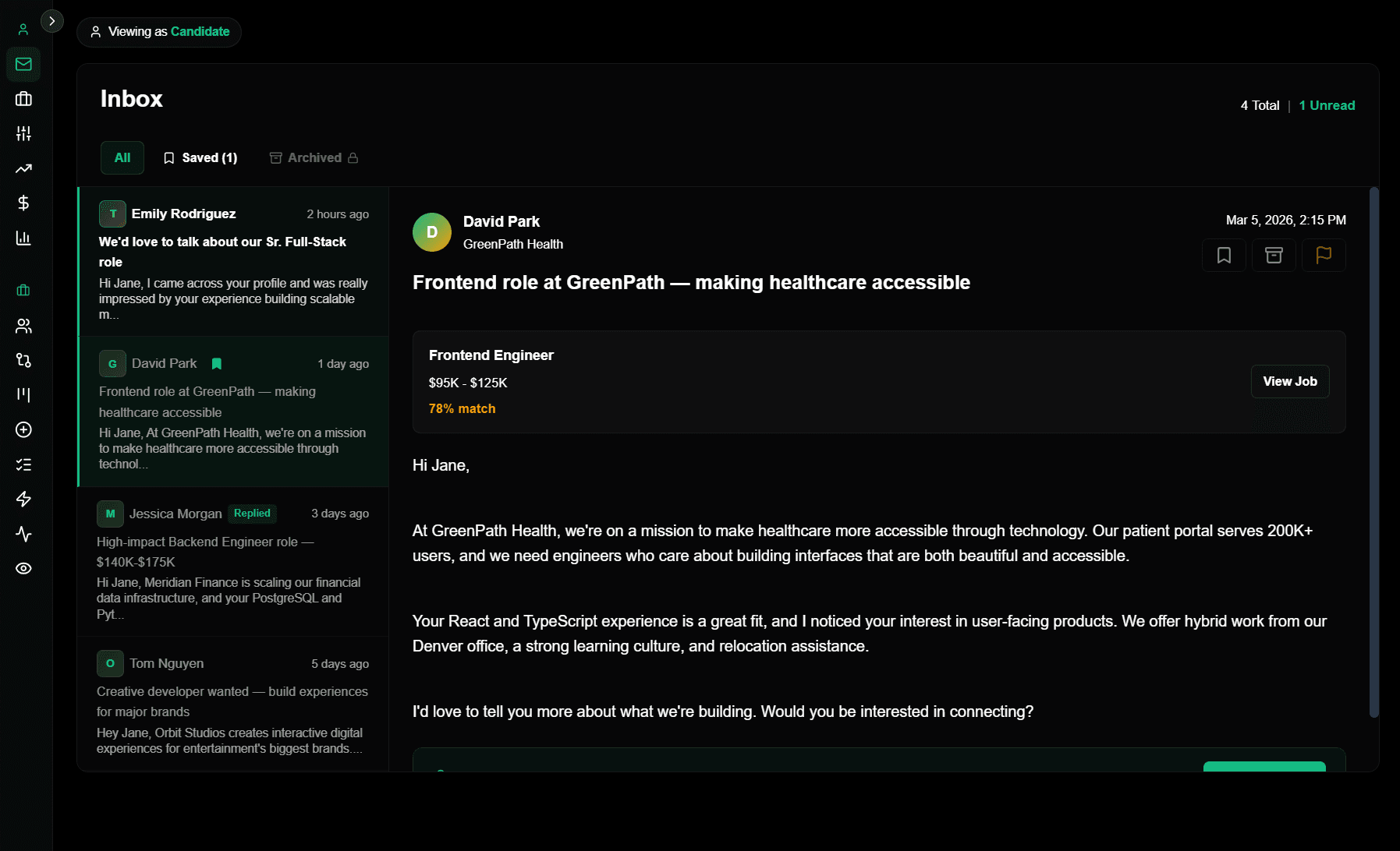 Personalized candidate pitches